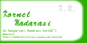 kornel madarasi business card